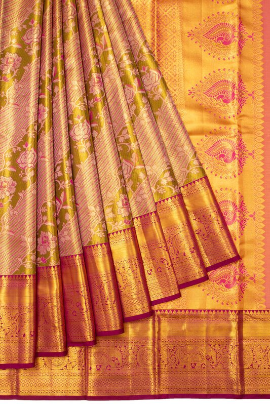Gold Kanchipuram Silk Saree